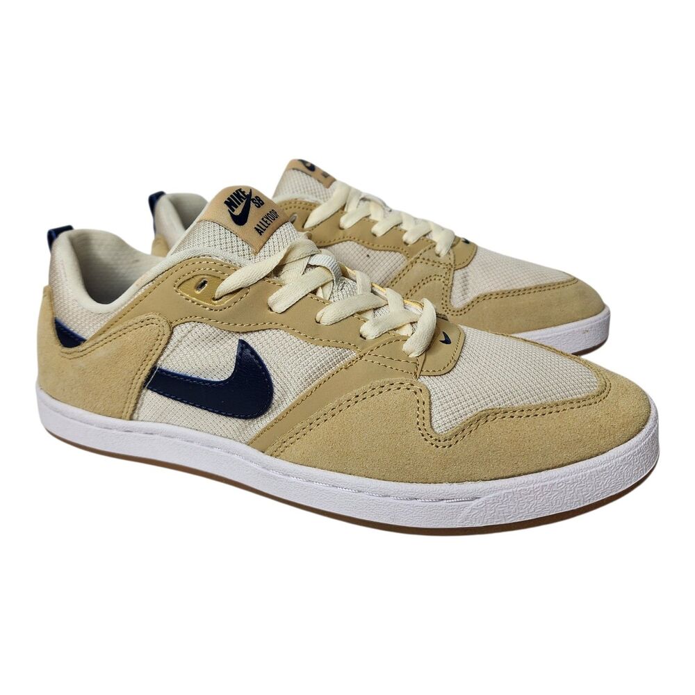 Nike SB Alleyoop Shoes  Mens Size 8.5 Gold Navy Blue CJ0882-700 Skateboard